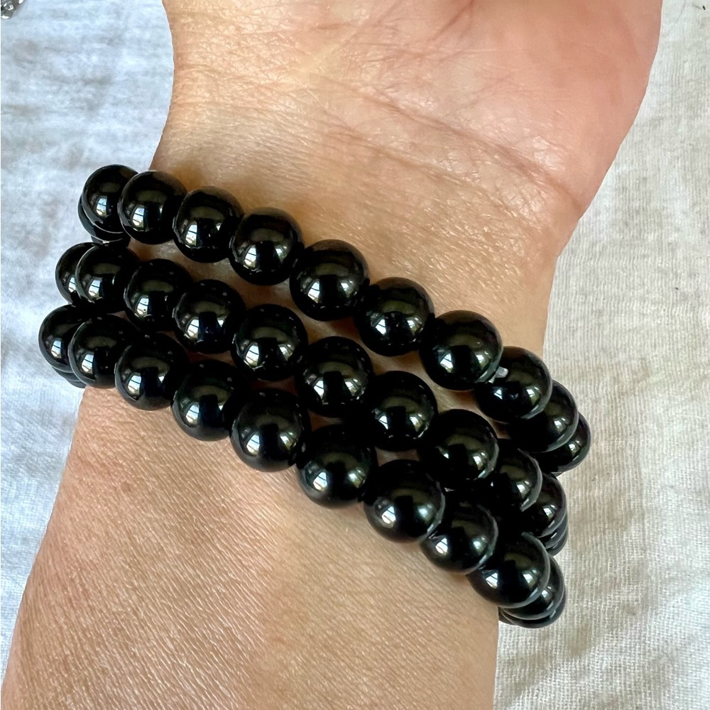 3 Protective ONYX Mala Bead Bracelets - Picture 4 of 5